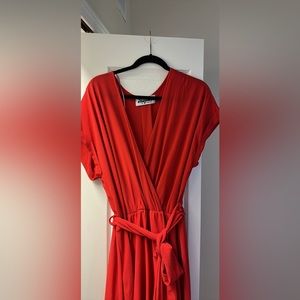 Dress v neck long dress